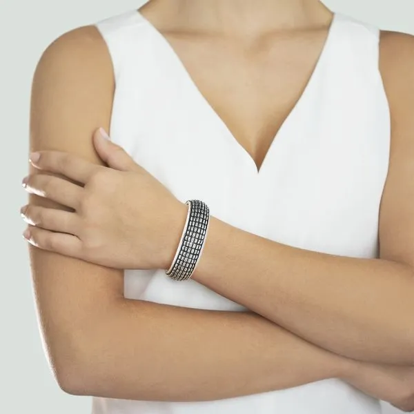 Heavy Sterling Silver Vintage Ridged Cuff Image 2 Purple Creek Holly Springs, NC