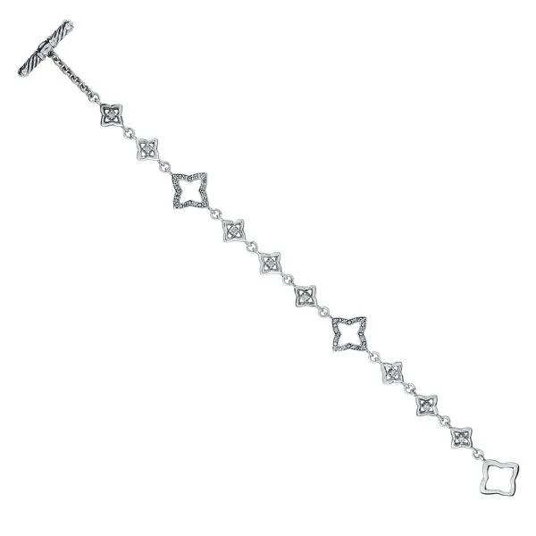 David Yurman Sterling Silver .45ctw Diamond 7 1/4" Quatrefoil Bracelet Image 3 Purple Creek Holly Springs, NC