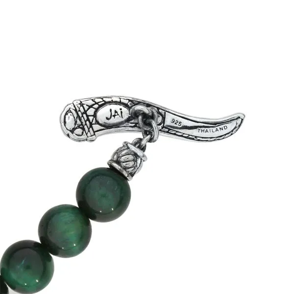 John Hardy JAI Crocodile Tooth Malachite Beaded Sterling Silver Beaded Bracelet Image 5 Purple Creek Holly Springs, NC