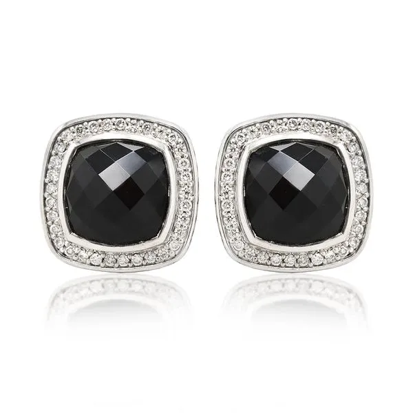 David Yurman Albion Sterling Silver Black Onyx & Diamond Earrings Purple Creek Holly Springs, NC