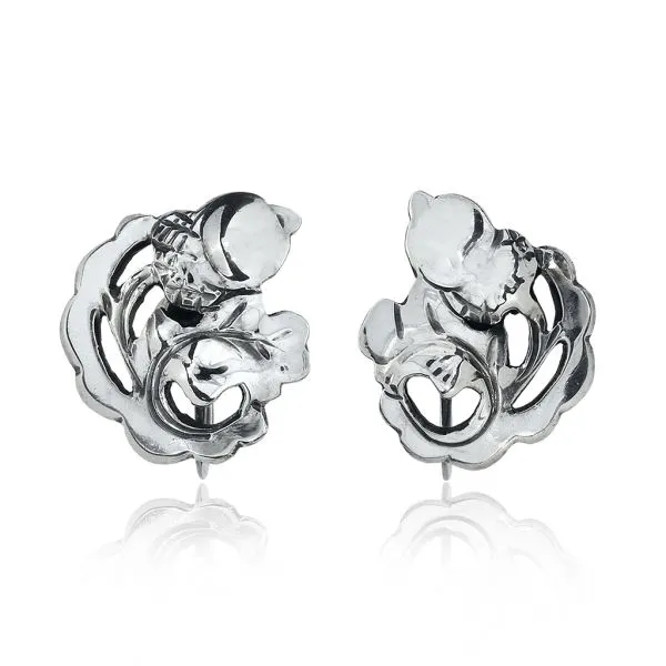 The Kalo Shop Arts & Crafts Sterling Silver Acorn and Oak Leaf Earrings Image 3 Purple Creek Holly Springs, NC