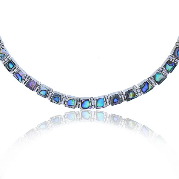 950 Silver 16 1/2" Abalone Link Necklace Purple Creek Holly Springs, NC