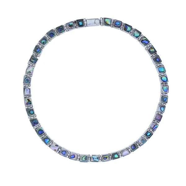 950 Silver 16 1/2" Abalone Link Necklace Image 3 Purple Creek Holly Springs, NC
