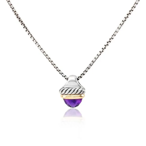 David Yurman 14K Yellow Gold & Sterling Amethyst Acorn Pendant 16" Necklace Purple Creek Holly Springs, NC