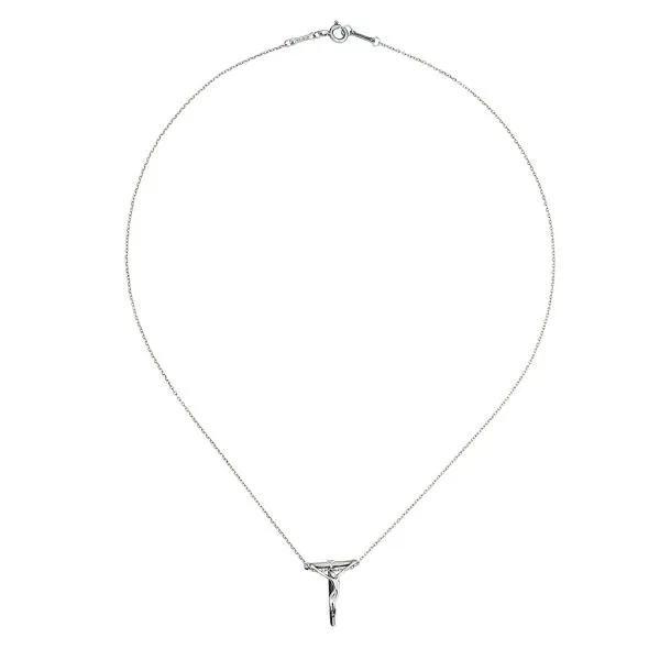 Tiffany & Co Elsa Peretti Sterling Crucifix Pendant 16 1/4" Necklace Image 3 Purple Creek Holly Springs, NC