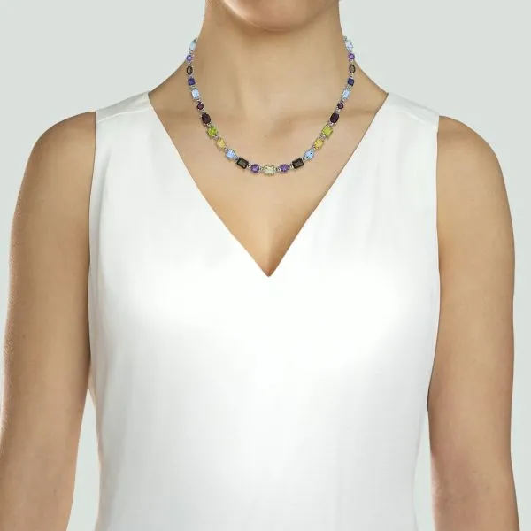 Sterling Silver 37.70ctw Multi Gemstone 17 1/2" Necklace Image 2 Purple Creek Holly Springs, NC