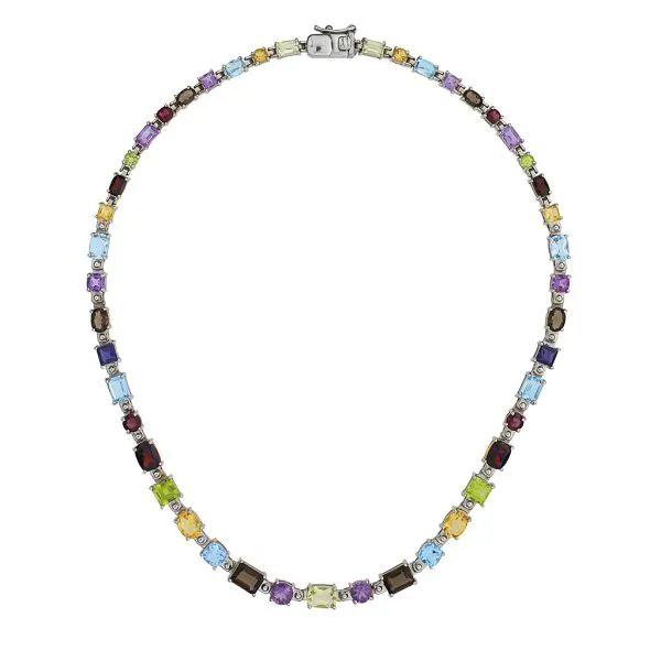 Sterling Silver 37.70ctw Multi Gemstone 17 1/2" Necklace Image 4 Purple Creek Holly Springs, NC