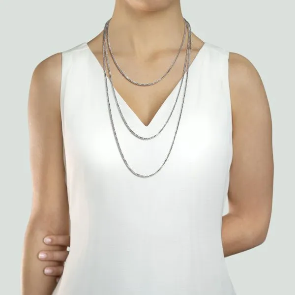 David Yurman 14K and Sterling Silver 72" Box Chain Stacking Layer Necklace Image 2 Purple Creek Holly Springs, NC