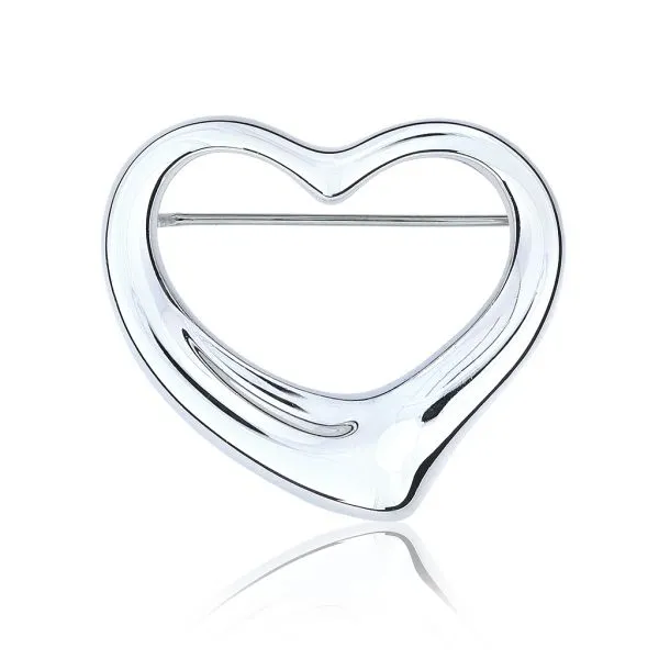 Tiffany & Co. Elsa Peretti Sterling Silver Extra Large Open Heart Brooch Purple Creek Holly Springs, NC