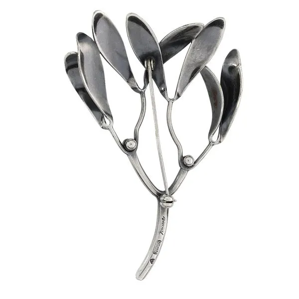 Vintage 1950's Anton Michelson Denmark Sterling Silver Mistletoe Brooch Image 3 Purple Creek Holly Springs, NC