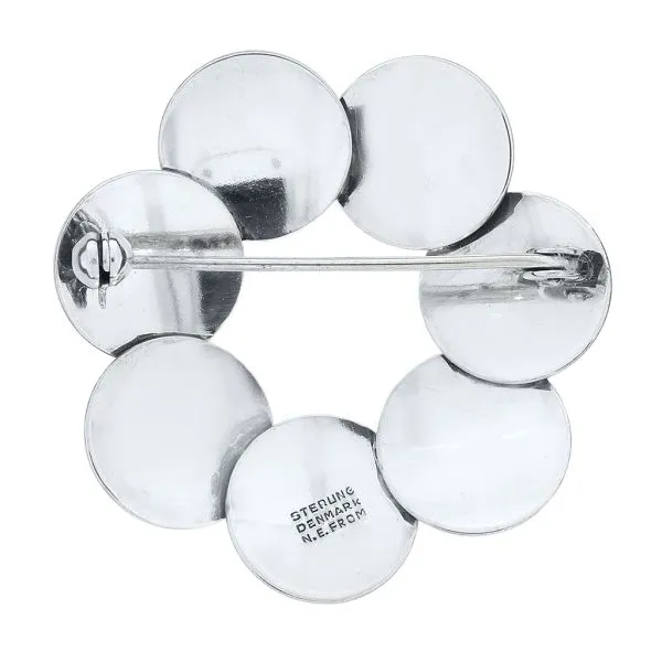 Niels Erik From Mid Century Denmark Sterling Silver Circle Wreath Brooch Image 4 Purple Creek Holly Springs, NC