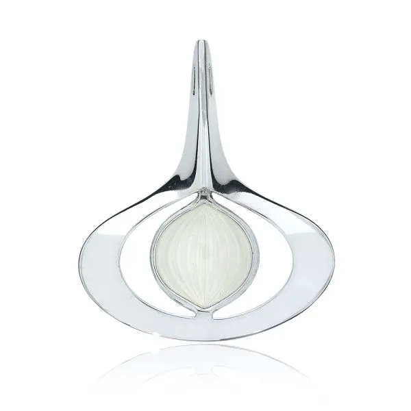 Aksel Holmsen Mid Century Guilloche White Enamel Sterling Silver Pendant Purple Creek Holly Springs, NC