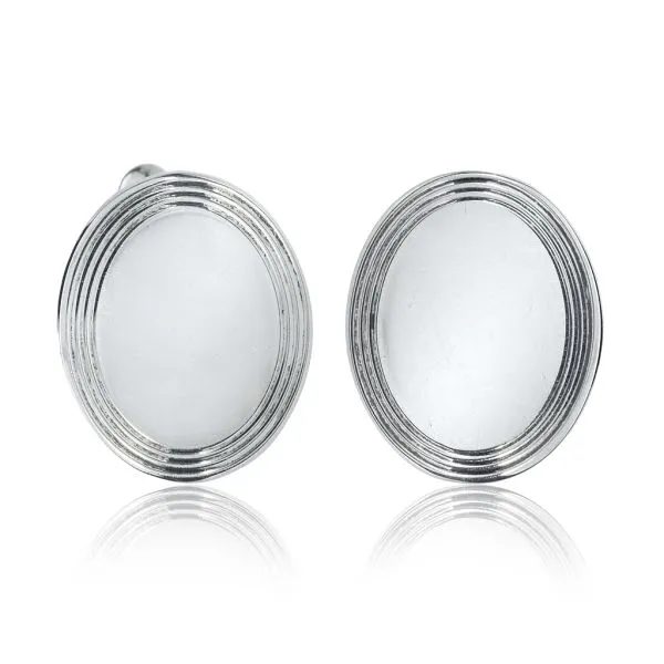 Tiffany & Co. Sterling Silver Engine Turned Oval Cufflinks Purple Creek Holly Springs, NC