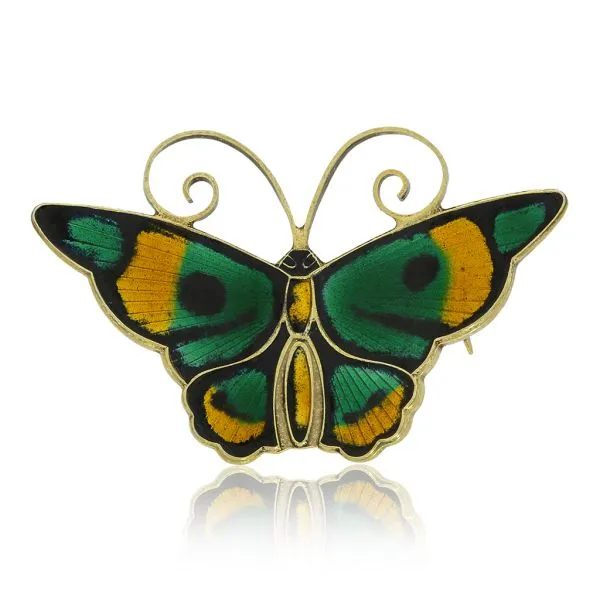 David Andersen Vintage Sterling Silver Guilloche Enamel Butterfly Brooch Purple Creek Holly Springs, NC