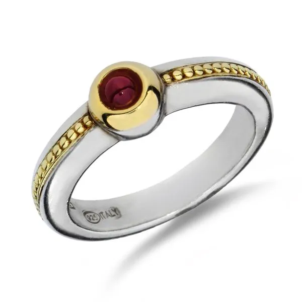 18K Yellow Gold & Sterling Silver Ruby Cabochon Ring Purple Creek Holly Springs, NC