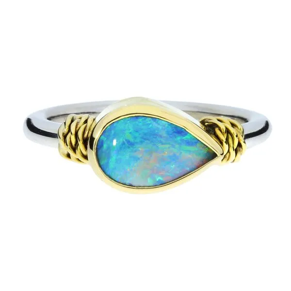 18K Yellow Gold & Sterling Silver 2.11ct Opal Ring Image 3 Purple Creek Holly Springs, NC