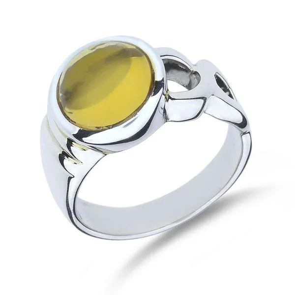 Sterling Silver 4.20ct Round Citrine Cabochon Ring Purple Creek Holly Springs, NC