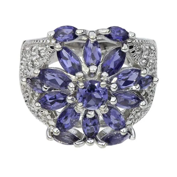 Sterling Silver 3.52ctw Tanzanite & Zircon Cluster Ring Image 3 Purple Creek Holly Springs, NC