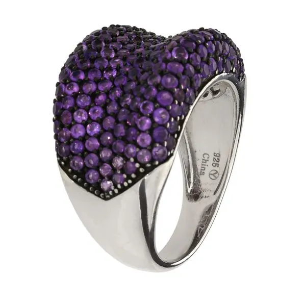 Sterling Silver 4.16ctw Amethyst Pave Dome Ring Image 4 Purple Creek Holly Springs, NC