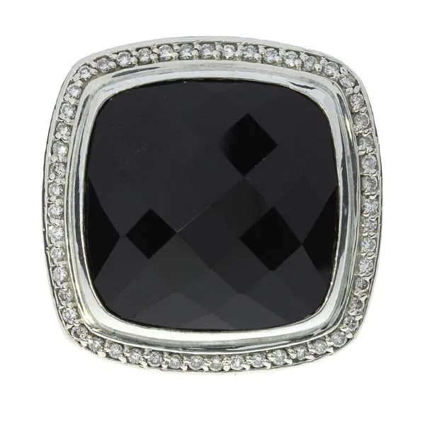 David Yurman Sterling Silver Large Albion Black Onyx & Diamond Ring Image 3 Purple Creek Holly Springs, NC