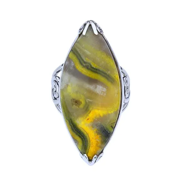 Sterling Silver Southwesy Style Bumblebee Jasper Navette Ring Purple Creek Holly Springs, NC