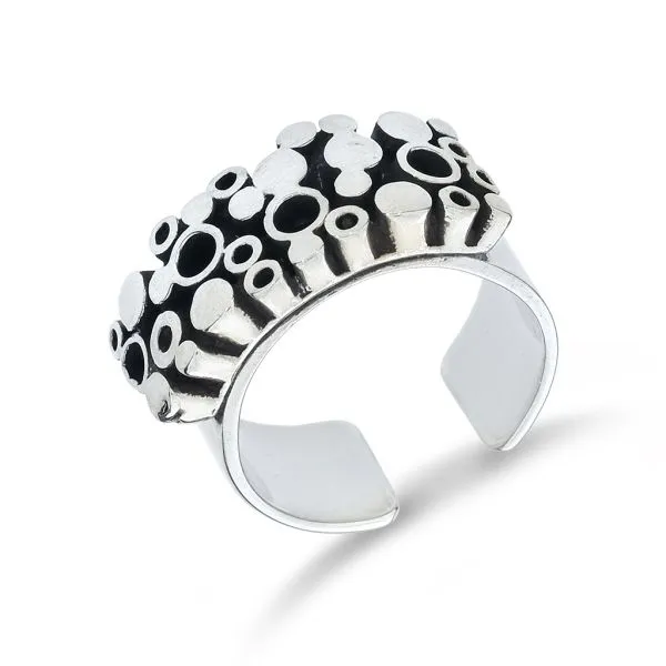 Marianne Berg for David Andersen 1960's Uni Circles Modernist Sterling Ring Purple Creek Holly Springs, NC