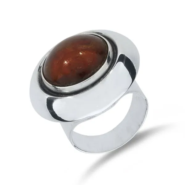 Niels Erik From Vintage Denmark Amber Sterling Silver Statement Ring Purple Creek Holly Springs, NC