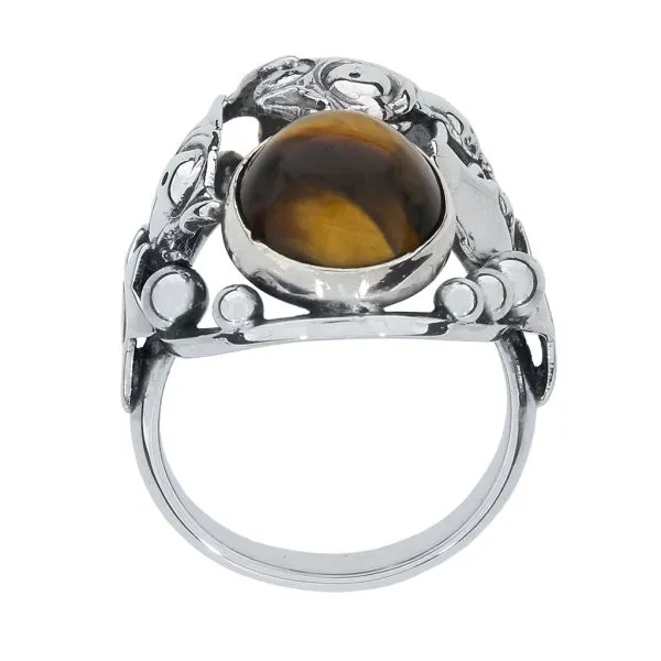 Niels Erik From Vintage Denmark Modernist Sterling Koi Bubble Fish Tigers Eye Ring Image 4 Purple Creek Holly Springs, NC