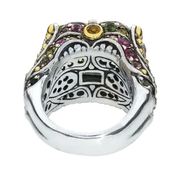 Samuel B Bold Statement 18K Yellow Gold & Sterling 14.72ct Lemon Quartz and Tourmaline Ring Image 4 Purple Creek Holly Springs, NC