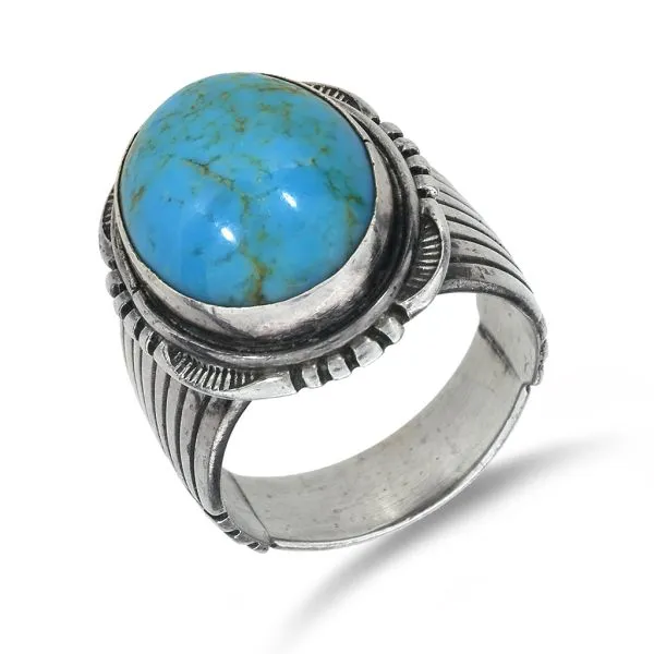 Will Denetdale Navajo Native American Sterling Silver Vintage Turquoise Ring Purple Creek Holly Springs, NC