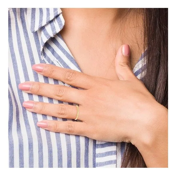 18K Yellow Gold 2mm Comfort Fit Half Round Band - Size 7.5 Image 4 Quantum Qarat  Phoenix, AZ