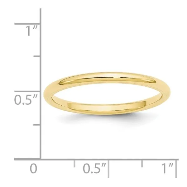 18K Yellow Gold 2mm Comfort Fit Half Round Band - Size 7.5 Image 3 Quantum Qarat  Phoenix, AZ