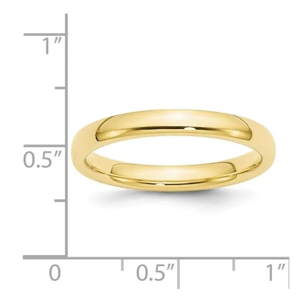 14K Yellow Gold 3mm Comfort Fit Half Round Band - Size 10.5 Image 3 Quantum Qarat  Phoenix, AZ