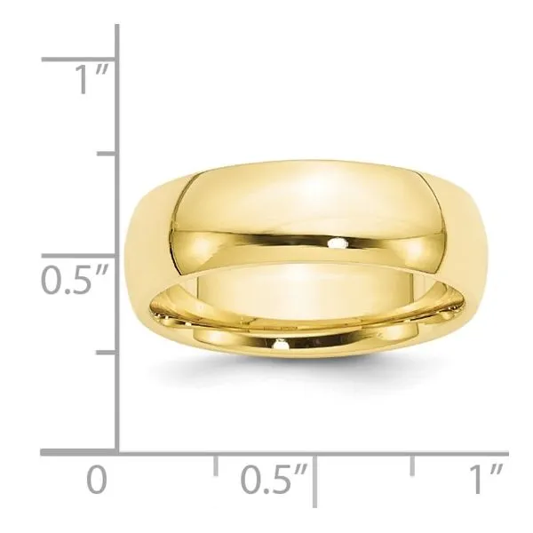 10K Yellow Gold 7mm Comfort Fit Half Round Band - Size 8 Image 3 Quantum Qarat  Phoenix, AZ