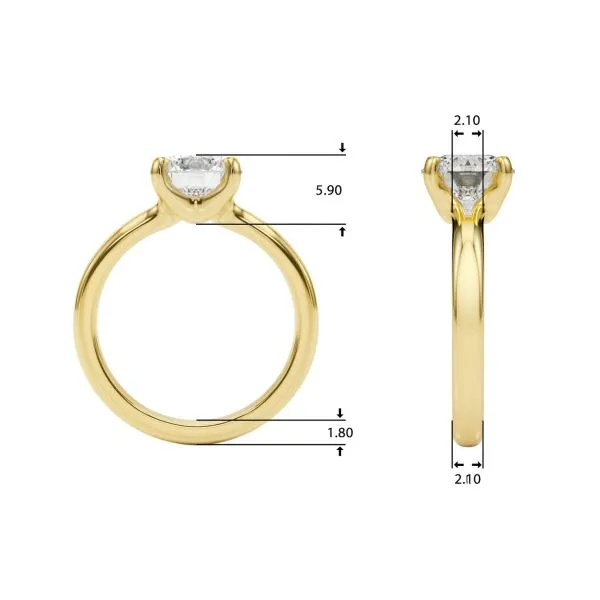 2 1/2 CT 10K Yellow Gold Round Solitaire Engagement Ring Image 5 Quantum Qarat  Phoenix, AZ