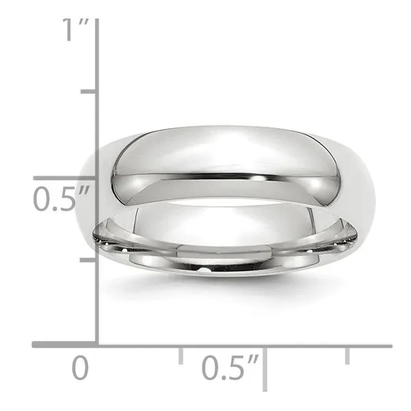 Platinum 6mm Comfort Fit Half Round Band - Size 7.5 Image 3 Quantum Qarat  Phoenix, AZ