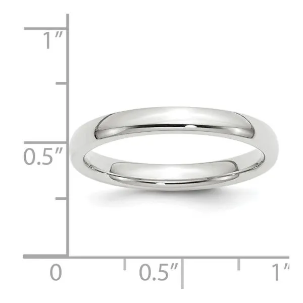 18K White Gold 3mm Comfort Fit Half Round Band - Size 9.5 Image 4 Quantum Qarat  Phoenix, AZ