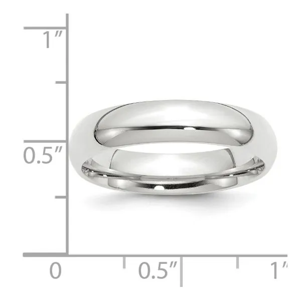18K White Gold 5mm Comfort Fit Half Round Band - Size 4.5 Image 4 Quantum Qarat  Phoenix, AZ