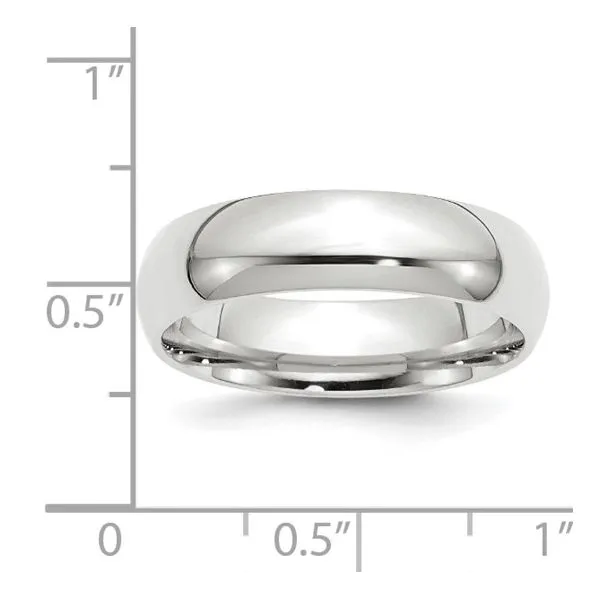 18K White Gold 6mm Comfort Fit Half Round Band - Size 10.5 Image 3 Quantum Qarat  Phoenix, AZ
