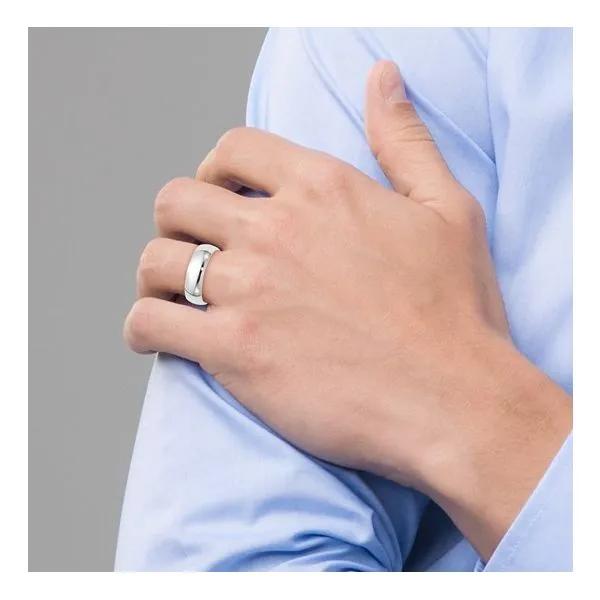 10K White Gold 7mm Comfort Fit Half Round Band - Size 15 Image 5 Quantum Qarat  Phoenix, AZ