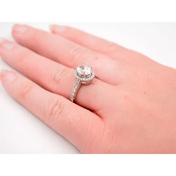 Oval Halo Diamond Engagement Ring  Image 3 Sanders Jewelers Gainesville, FL