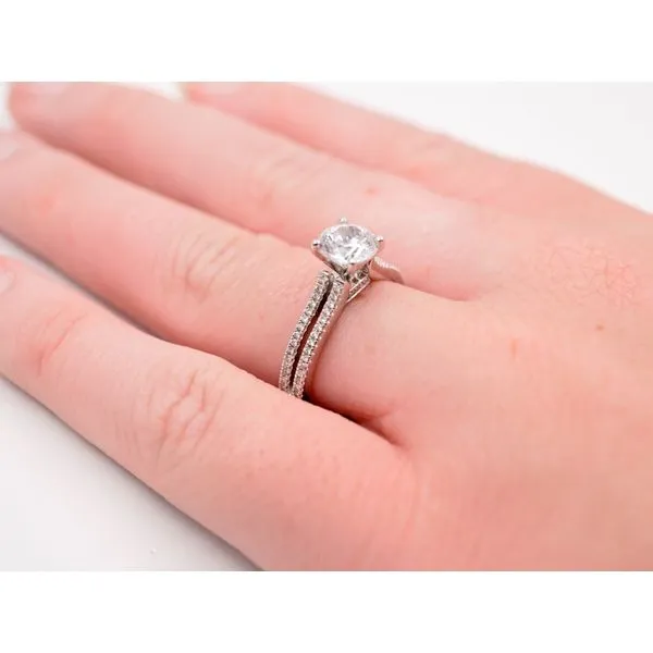 Diamond Accented Double Shank Engagement Ring  Image 3 Sanders Jewelers Gainesville, FL