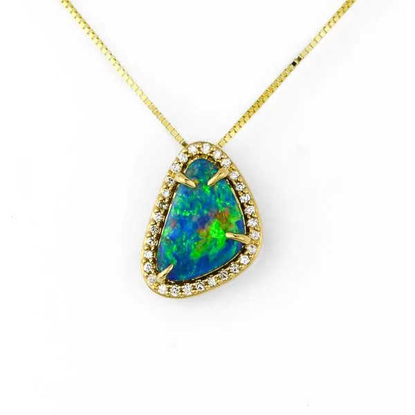 Aussie Opal and Diamond Pendant Score's Jewelers Anderson, SC