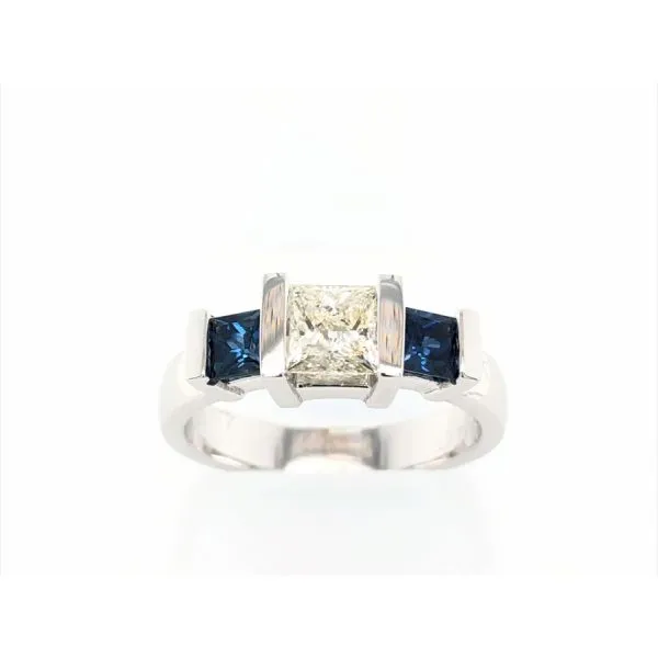 *14 KARAT WHITE GOLD DIAMOND AND SAPPHIRE RING The Hunt House Fine and Custom Jewellery Huntsville, ON