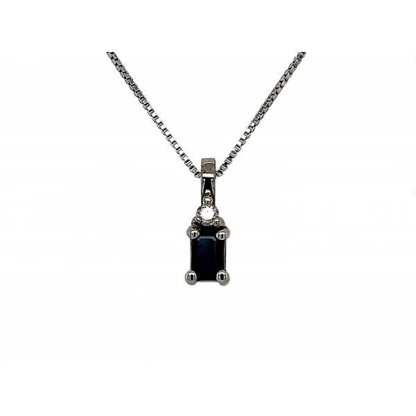 STERLING SILVER SAPPHIRE AND DIAMOND PENDANT The Hunt House Fine and Custom Jewellery Huntsville, ON