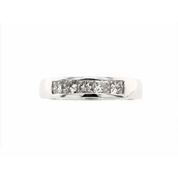*14 KARAT WHITE GOLD PRINCESS CUT BAND The Hunt House Fine and Custom Jewellery Huntsville, ON