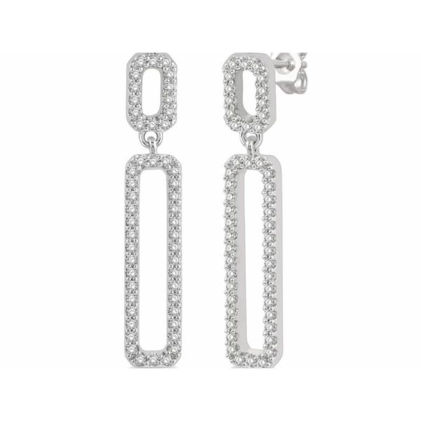 14 karat white gold paper clip style earrings 1/3 carat of natural diamonds Acori Diamonds & Design Friendswood, TX
