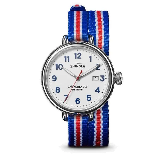 The Shinola Birdy 38mm, White Dial, Double Wrap Strap Atelier