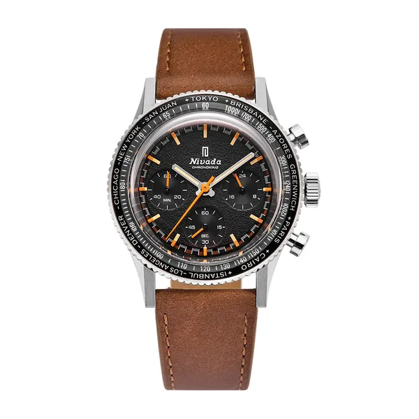Nivada Grenchen Chronoking Mecaquartz Brown Leather 87042Q16 Nivada Grenchen Chronoking Mecaquartz Brown Leather 87042Q16