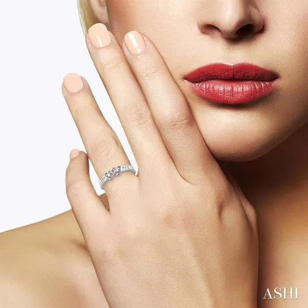 Ashi 1/10 Ctw Twin Hearts Diamond Ring in 10K White Gold